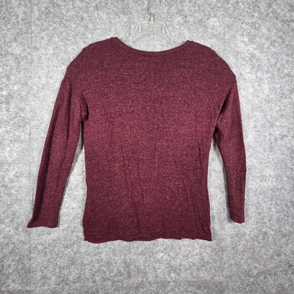 American Eagle Soft & Sexy Plush Long Sleeve Tee Burgundy Women’s Size S Casual - Picture 6 of 9